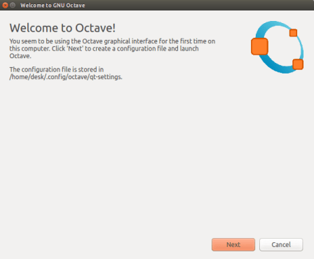 image of octave welcome screen