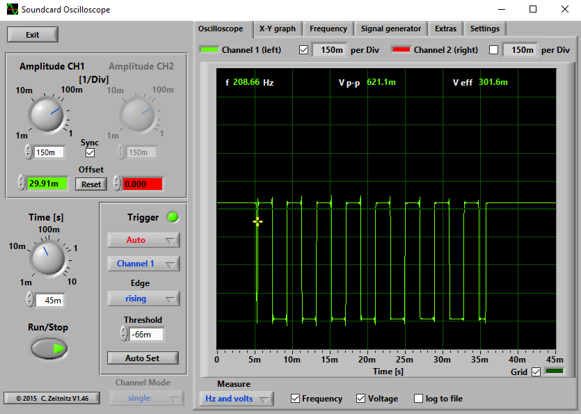 image of soundcard oscilloscope software displaying square wave